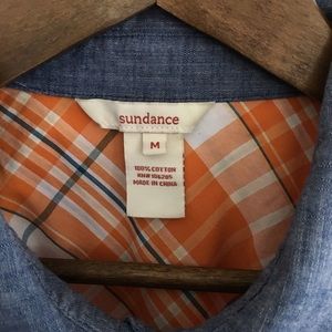 Sundance Plaid and Denim Blouse